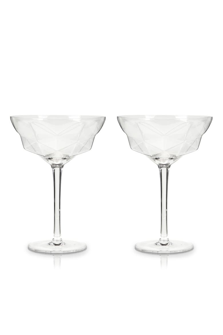 Seneca Crystal Faceted Martini Glasses Set of 2, Main, color, CLEAR