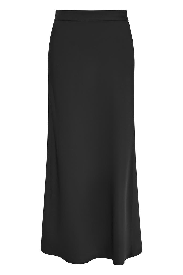 Smart Satin Midi Skirt, Alternate, color, Black