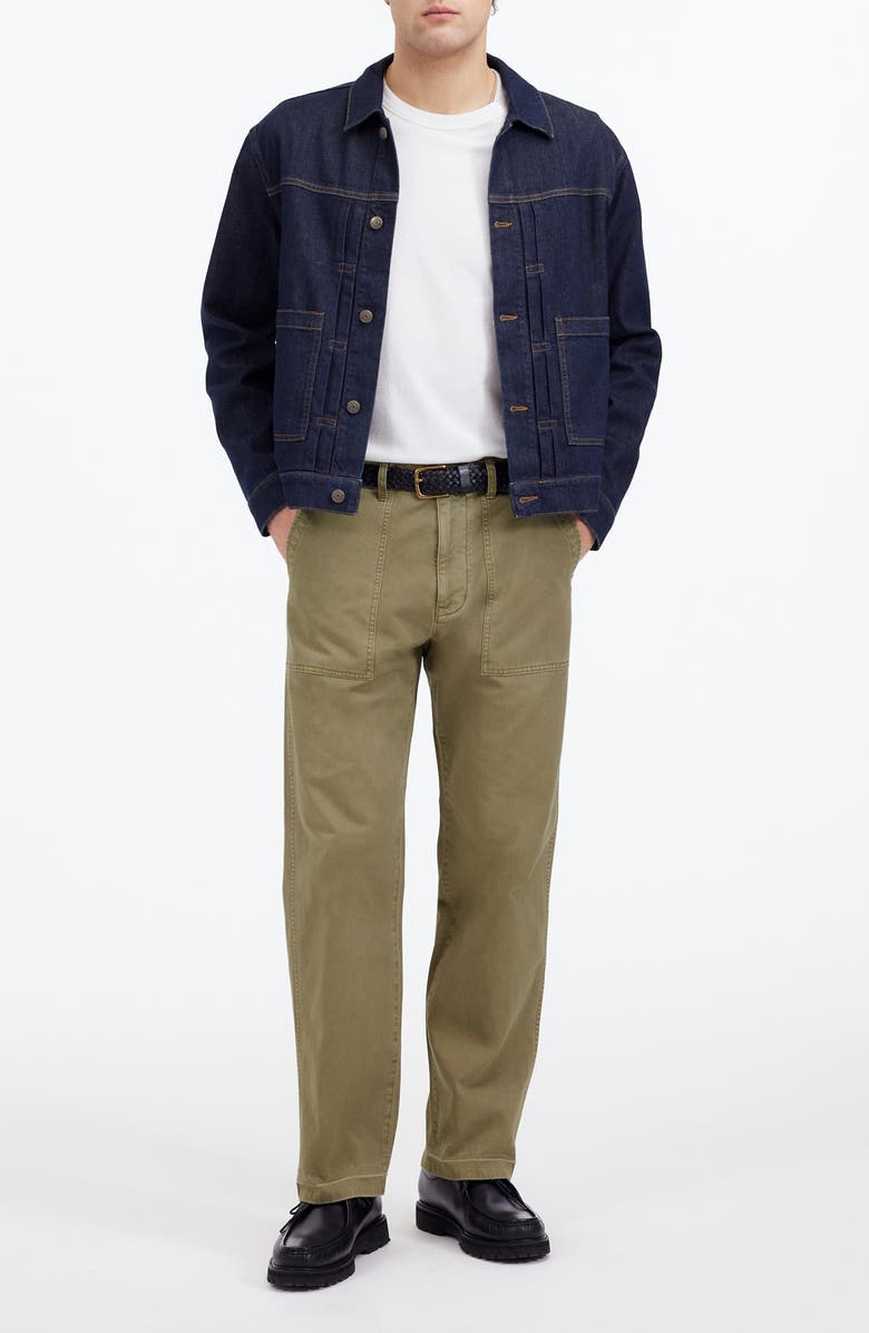 Madewell Fatigue Garment Dyed Cotton Twill Straight Leg Pants, Alternate, color, Faded Fatigue