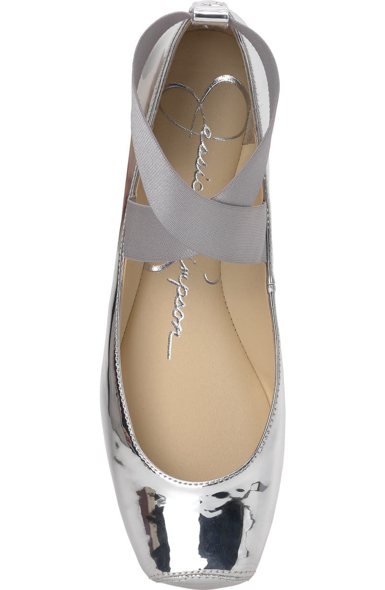 Jessica Simpson 'Mandalaye' Leather Flat, Alternate, color, Silver