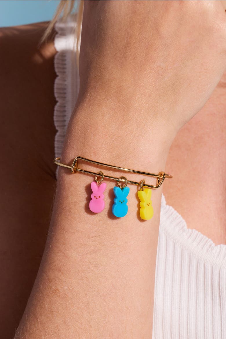 PEEPS® Bunny Multi-Charm Bangle, Alternate, color, Gold