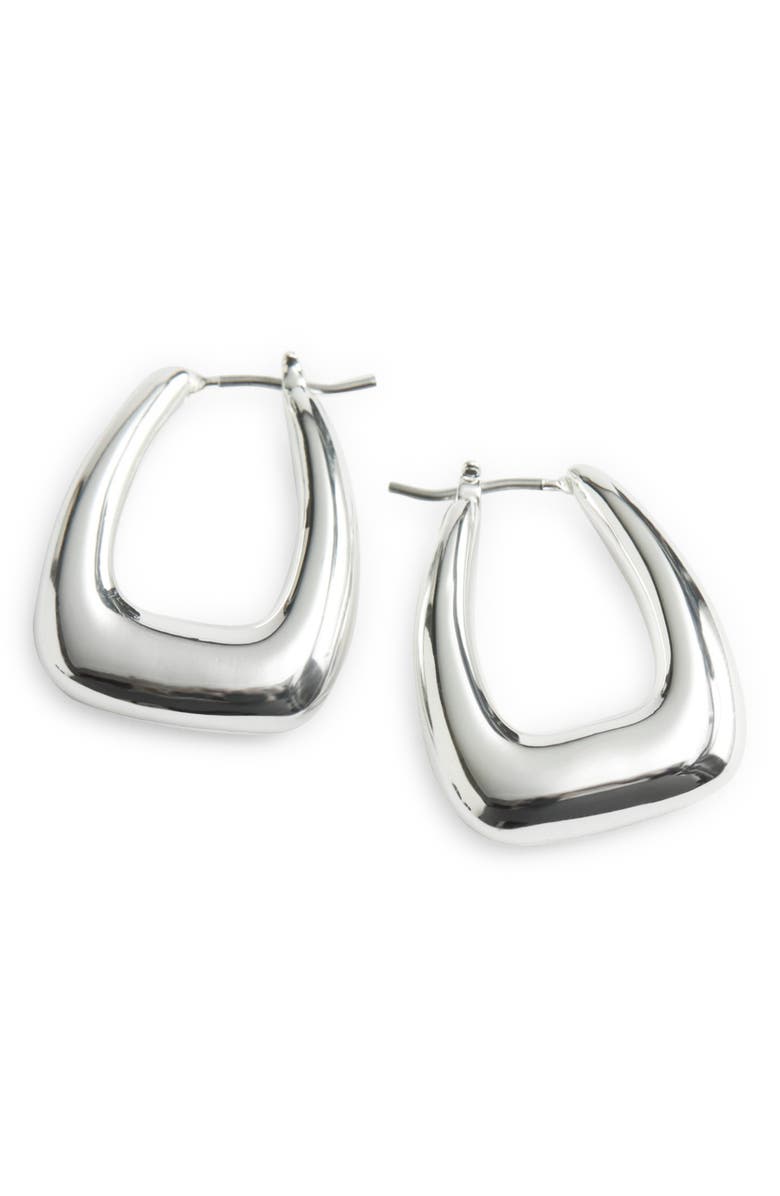 & Other Stories Chunky Oval Hoop Earrings, Main, color, Silver