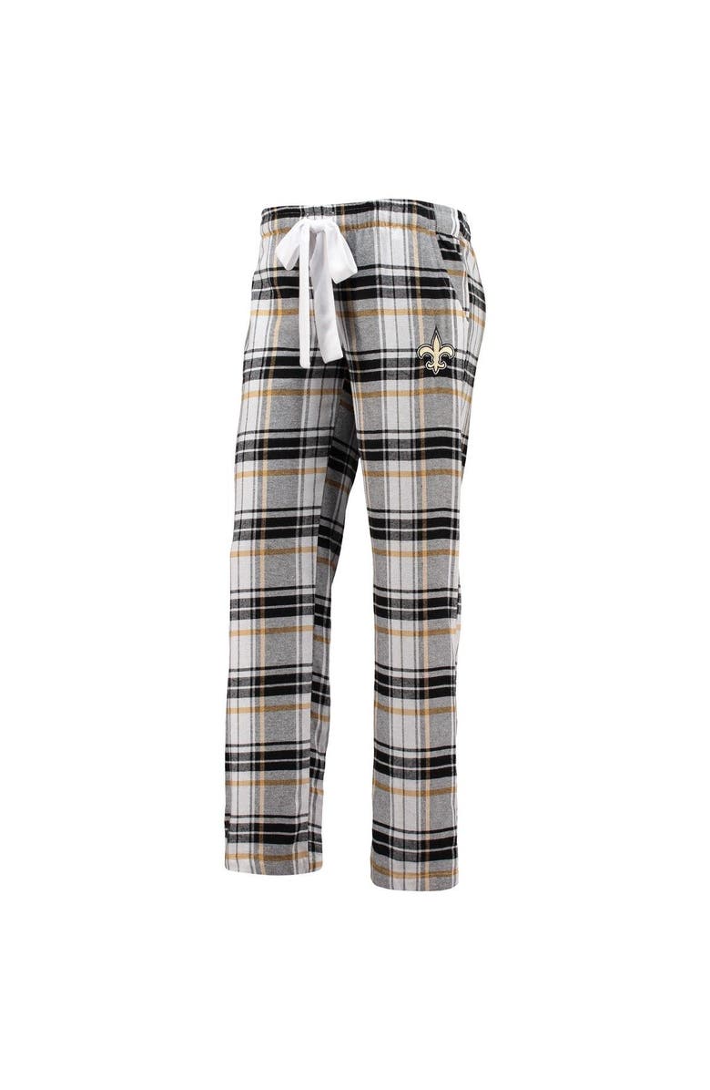 CONCEPTS SPORT Women's Concepts Sport Black/Gold New Orleans Saints Accolade Flannel Pants, Alternate, color, Black