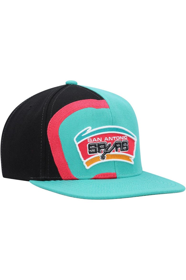Men's Mitchell & Ness Teal San Antonio Spurs Hardwood Classics Retroline Snapback Hat, Alternate, color, Teal