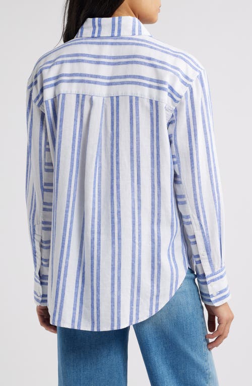 Caslon ® Stripe Linen Blend Button-up Shirt