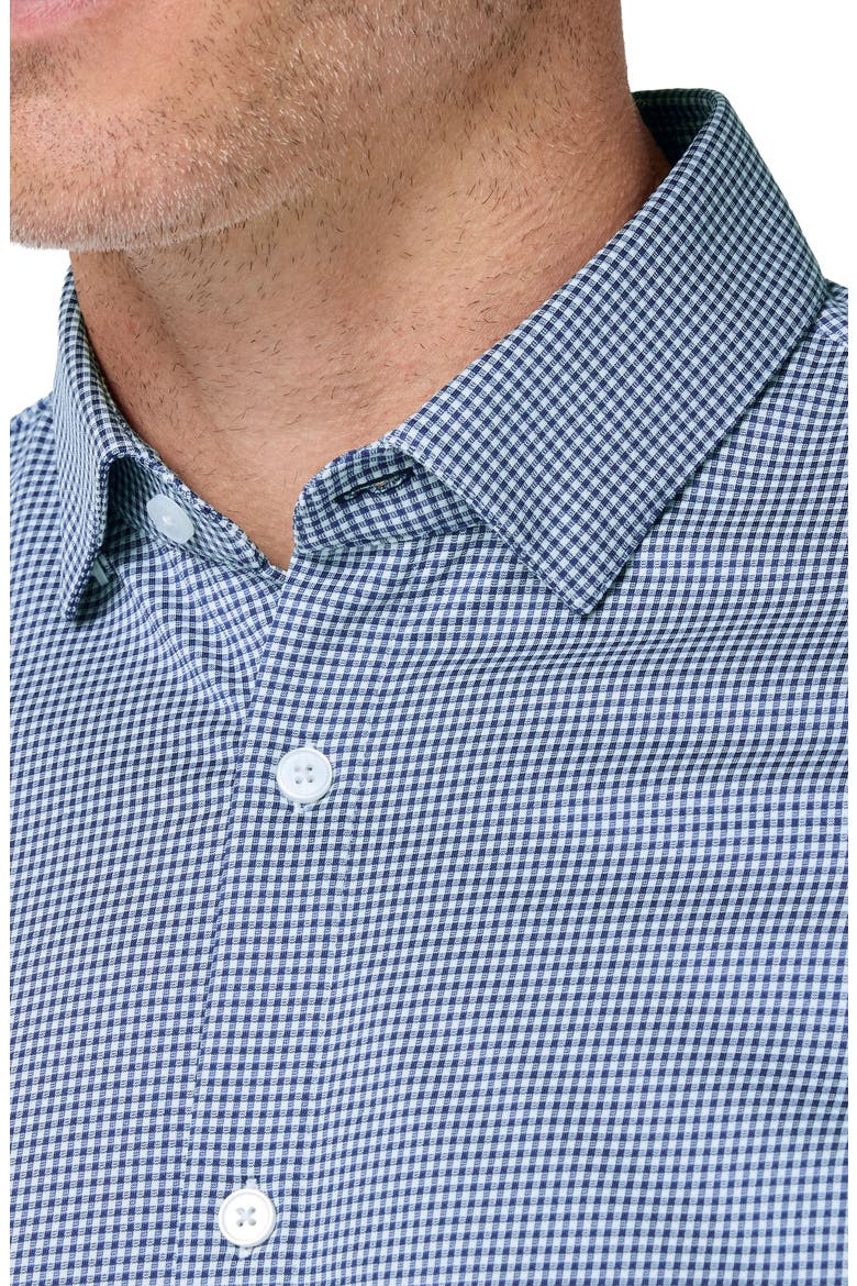 Halyard Trim Fit Gingham Button-Up Shirt, Alternate, color, NAVY PETER GINGHAM