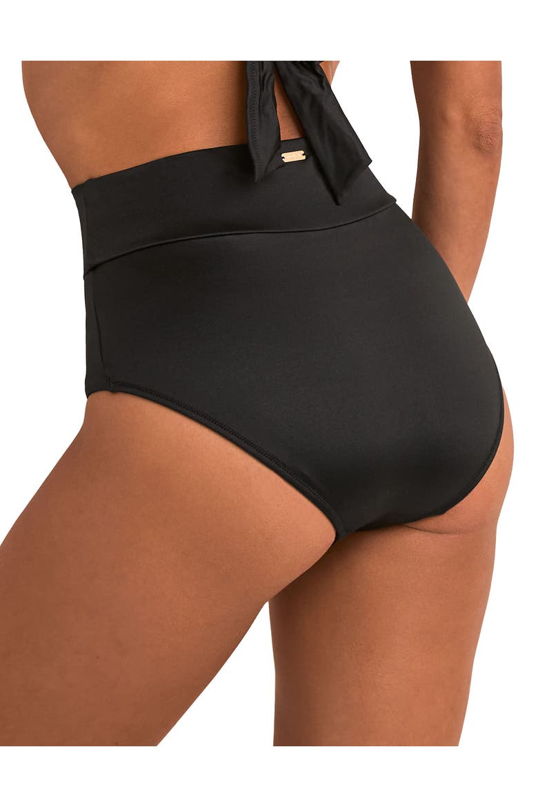 Marlena Swimwear High Waisted Bikini Bottom, Alternate, color, Black