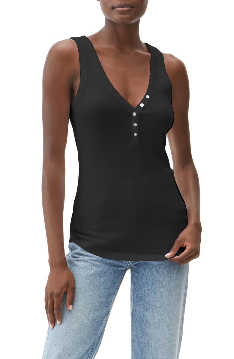 Michael Stars Luna Cotton Henley Tank, Main, color, 