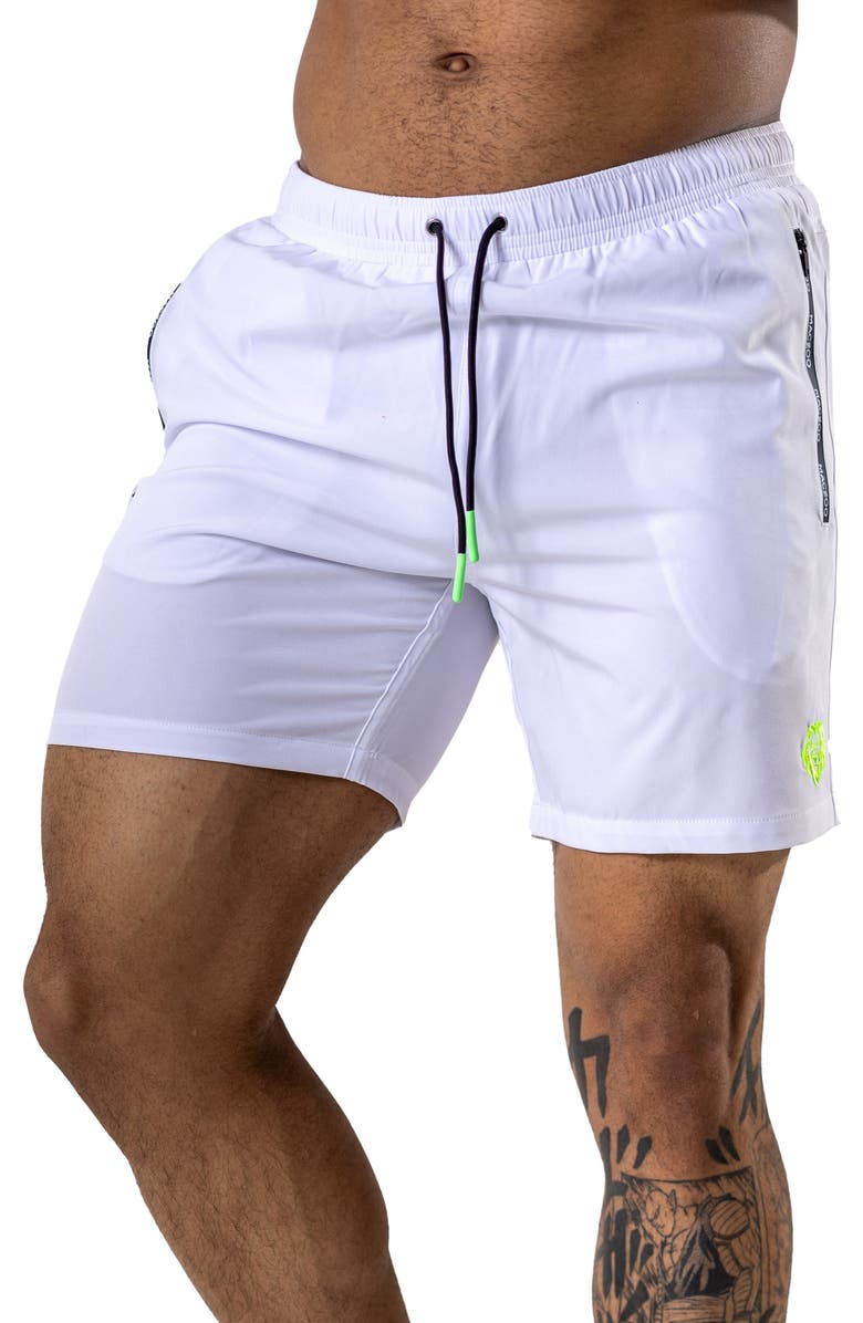Maceoo Swim Lion Brilliant White Swim Trunks, Alternate, color, White