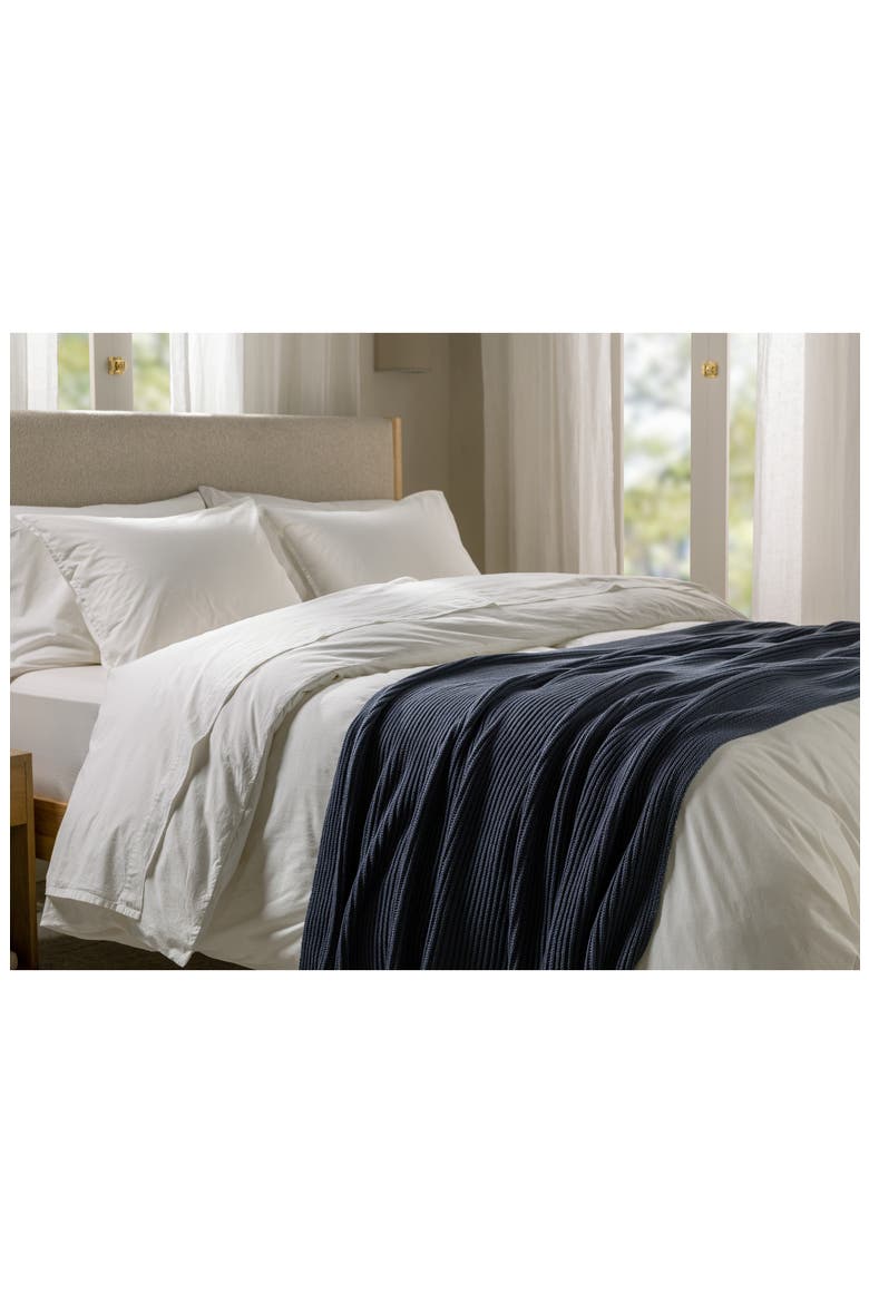 Organic Cotton Ribbed Throw Blanket, Alternate, color, DUSK
