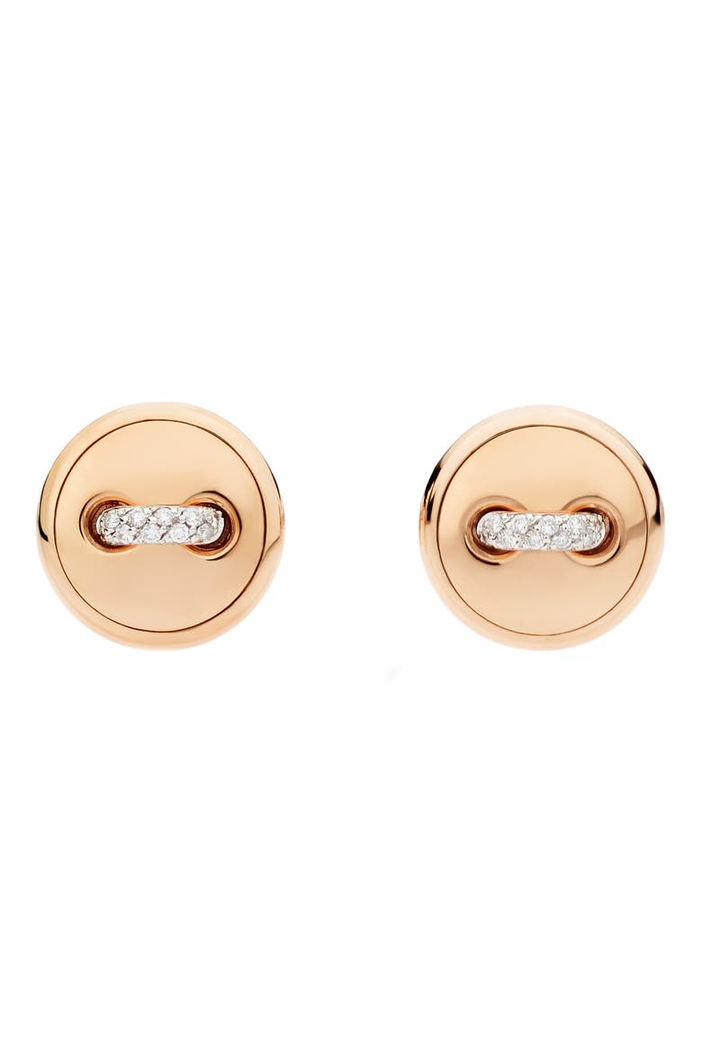 Pom Pom Dot Ring Stud Earrings, Alternate, color, ROSE GOLD