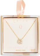 Leith Cubic Zirconia Initial Pendant Necklace