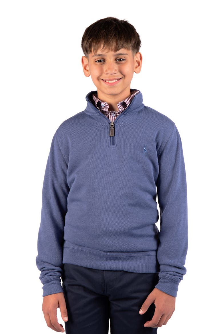 Kids' French Rib Quarter Zip Pullover Sweater, Main, color, GRAY BLUE