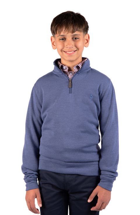 Kids' French Rib Quarter Zip Pullover Sweater
