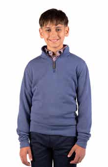 Kids' French Rib Quarter Zip Pullover Sweater