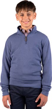TailorByrd Kids' French Rib Quarter Zip Pullover Sweater