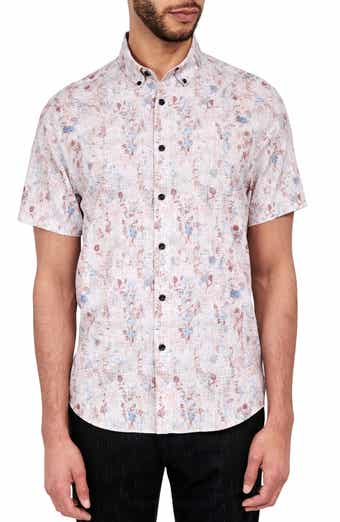 Barlow Vintage Floral Performance Short Sleeve Button Down Shirt