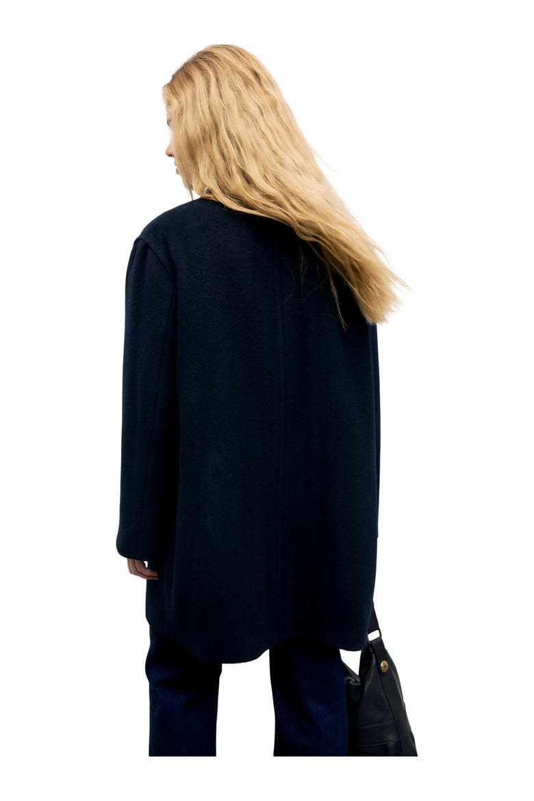 Agna Virgin Wool Coat, Alternate, color, Navy Blue