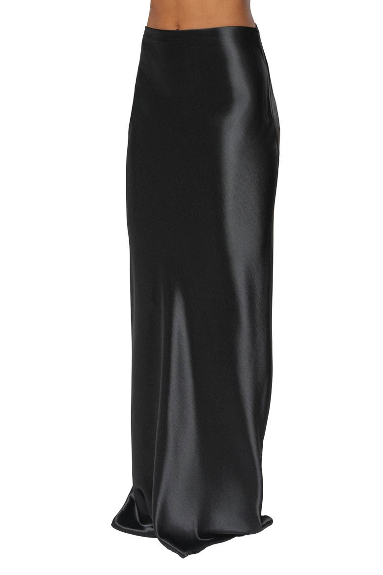 Tradition Satin Maxi Skirt, Alternate, color, Black