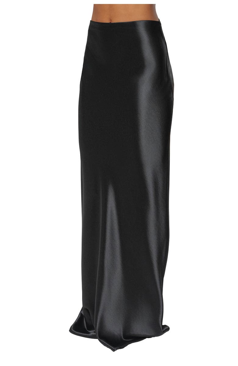 JLUXLABEL Tradition Satin Maxi Skirt, Alternate, color, Black