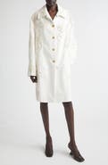 Dries Van Noten Embroidered Cotton A-Line Coat