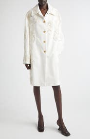 Dries Van Noten Embroidered Cotton A-Line Coat