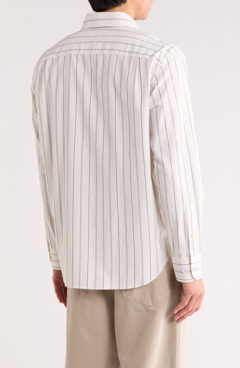 rag & bone Griffin Stripe Button-Up Shirt, Alternate, color, Ivory Stripe