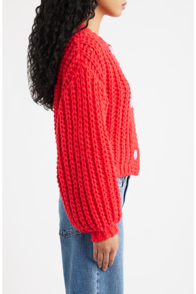 You Wish Chunky Cardigan, Alternate, color, RED