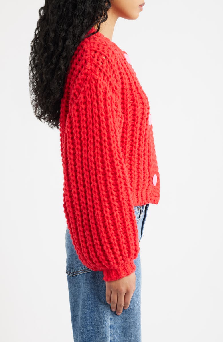Dressed in Lala You Wish Chunky Cardigan, Alternate, color, Red