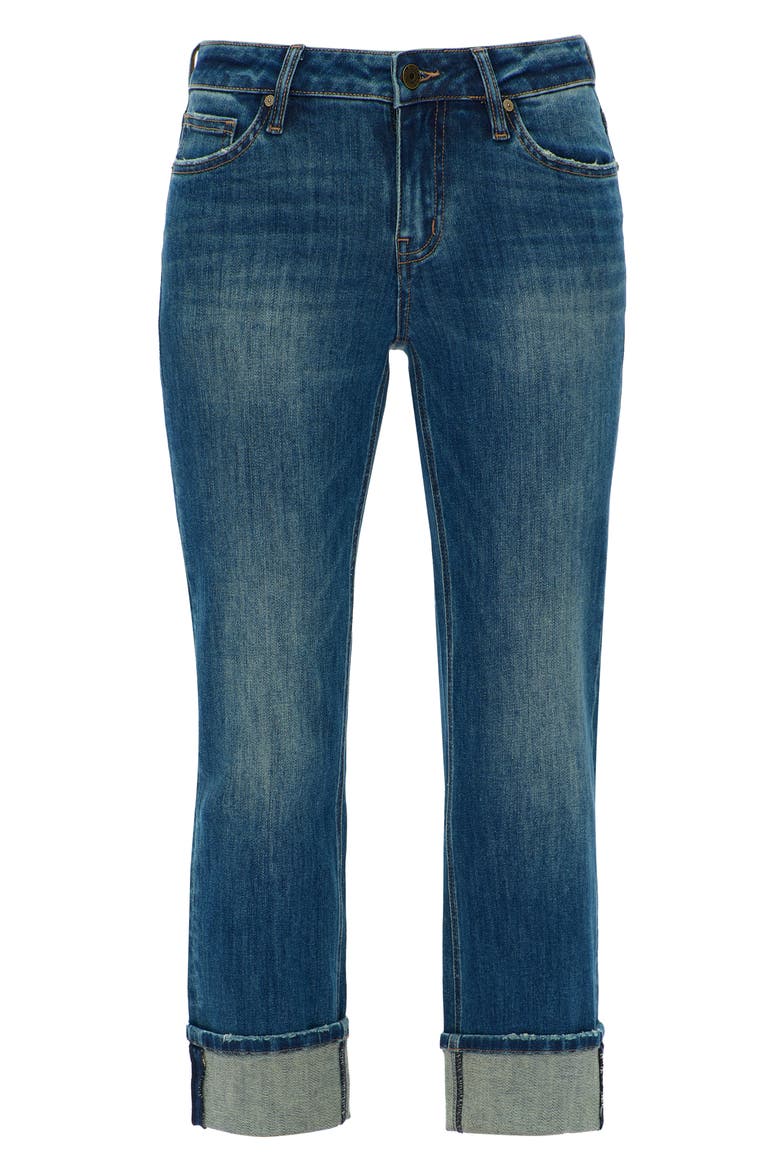 Cuffed Straight Leg Jeans, Alternate, color, RETRO DARK BLUE