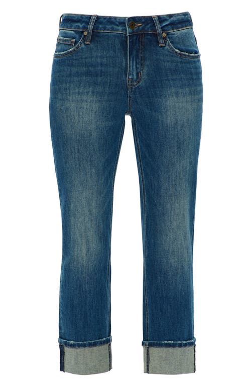Bayeas Cuffed Low Rise Crop Straight Leg Jeans In Blue