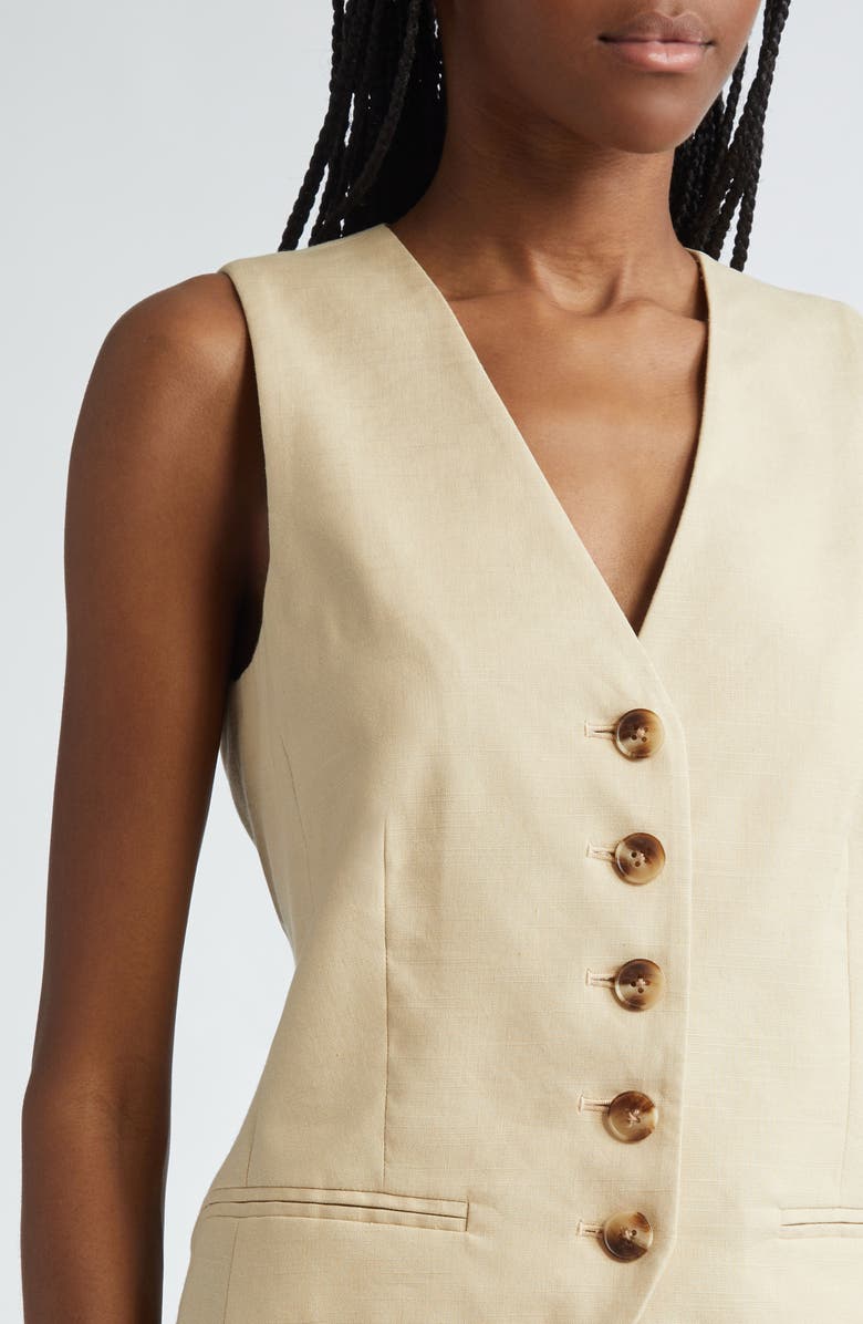 Veronica Beard Life Linen Blend Vest, Alternate, color,