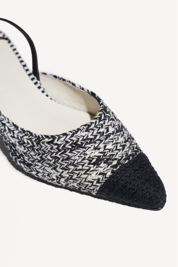 Ines-E Slingback Strap Block Heel Mules, Alternate, color, Ivory Black