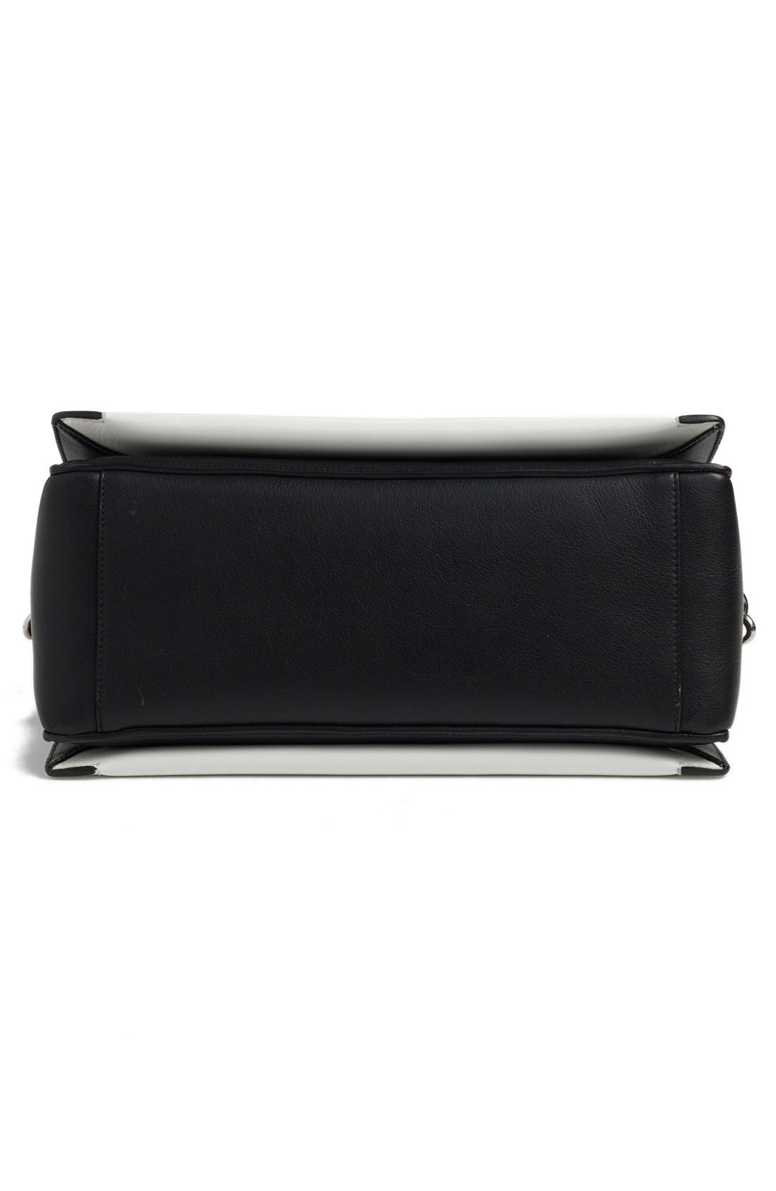 'Chester' Leather Satchel, Alternate, color, WHITE/BLACK/OXBLOOD