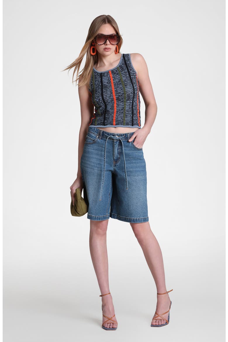 Stitch Stripe Sleeveless Top, Alternate, color, BLUE MULTI