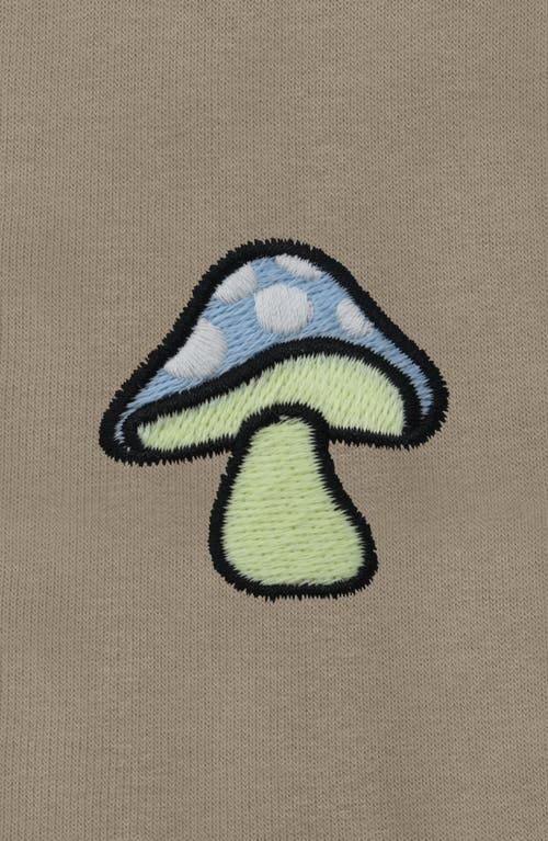 Dalix Mushroom Zip Hoodie In Heather Stone