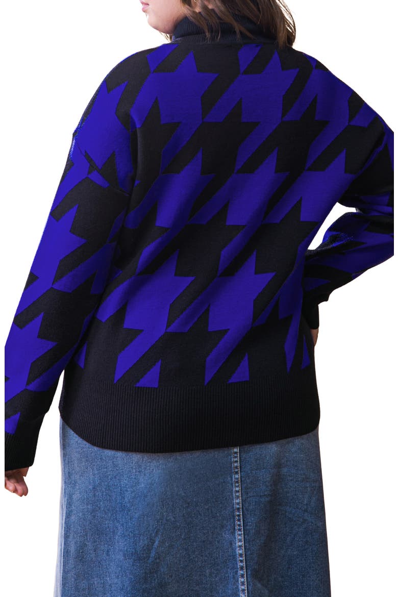 Turtleneck Sweater, Alternate, color, BLACK/ ROYAL