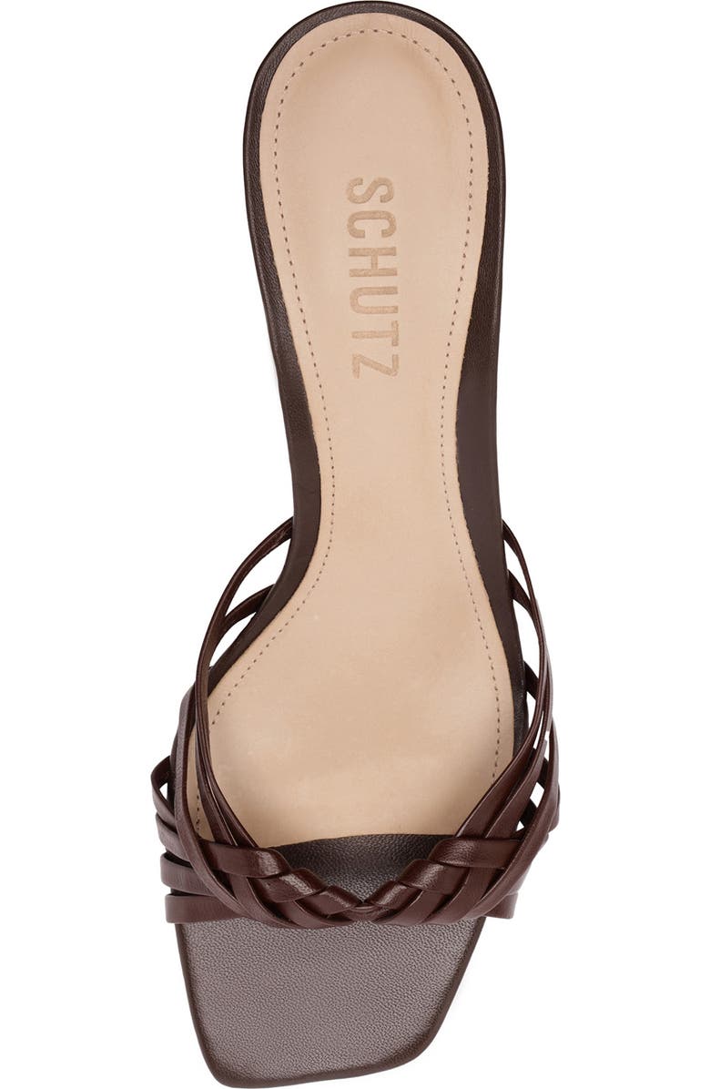 Schutz Tara Interlaced Slide Sandal, Alternate, color, Chestnut Brown