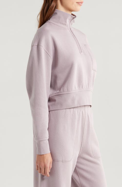 Shop Lunya Reversible Half Zip Sweatshirt In Dawning Mist