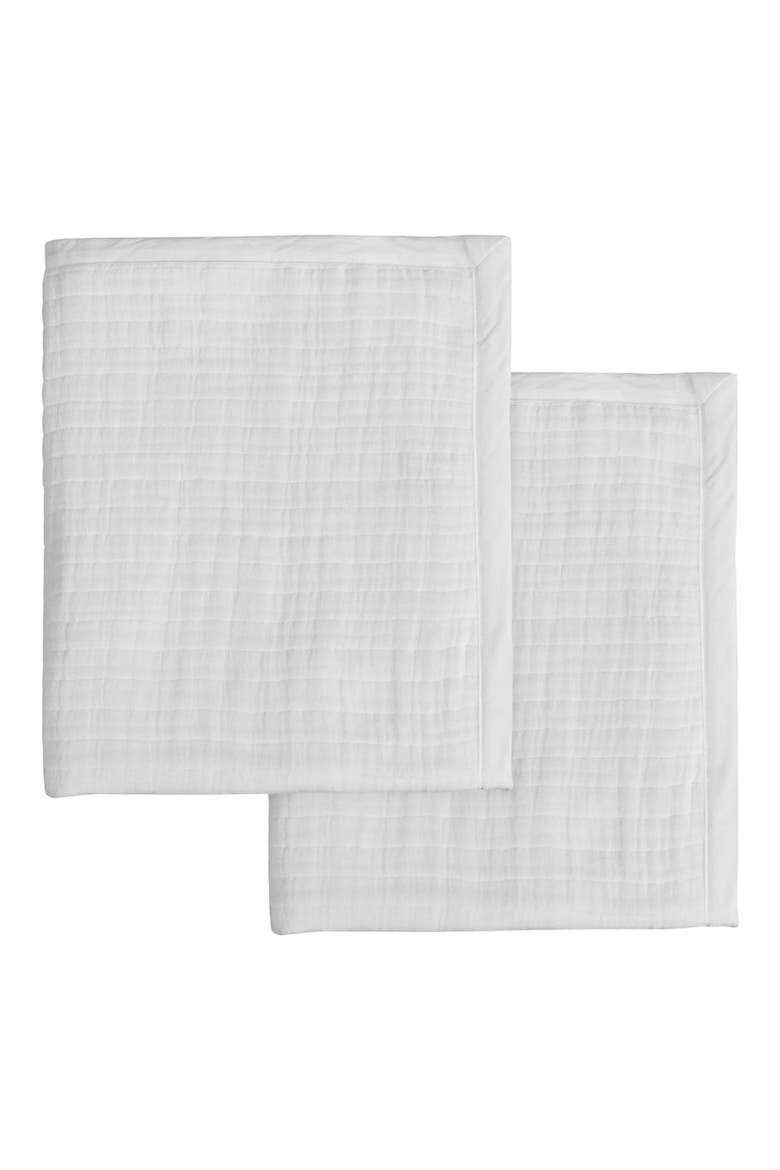 Set of 2 Cloud Cotton Gauze Shams, Main, color, WHITE