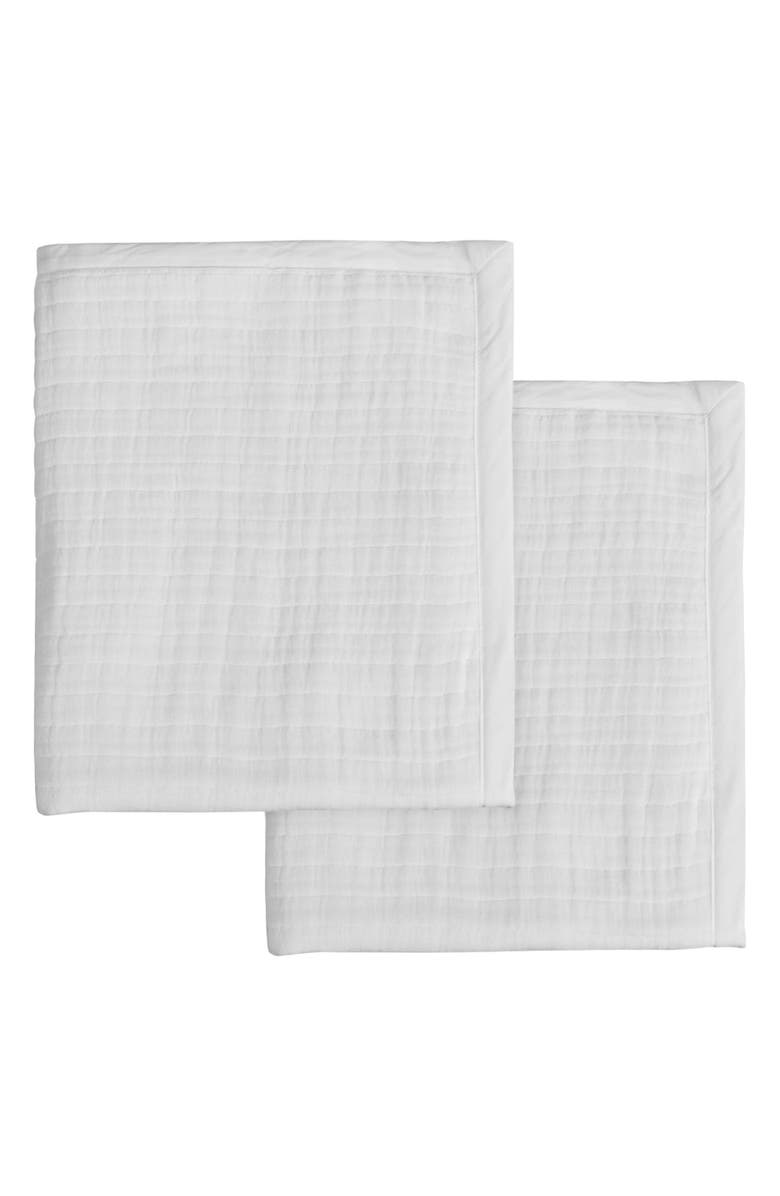 MELANGE HOME Set of 2 Cloud Cotton Gauze Shams, Main, color, White