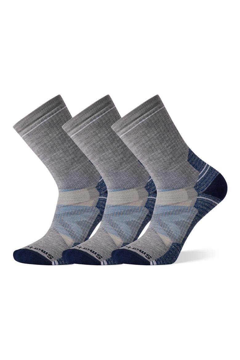 3-Pack Hike Full Cushion Crew Socks, Main, color, HIKE LIGHT GRAY