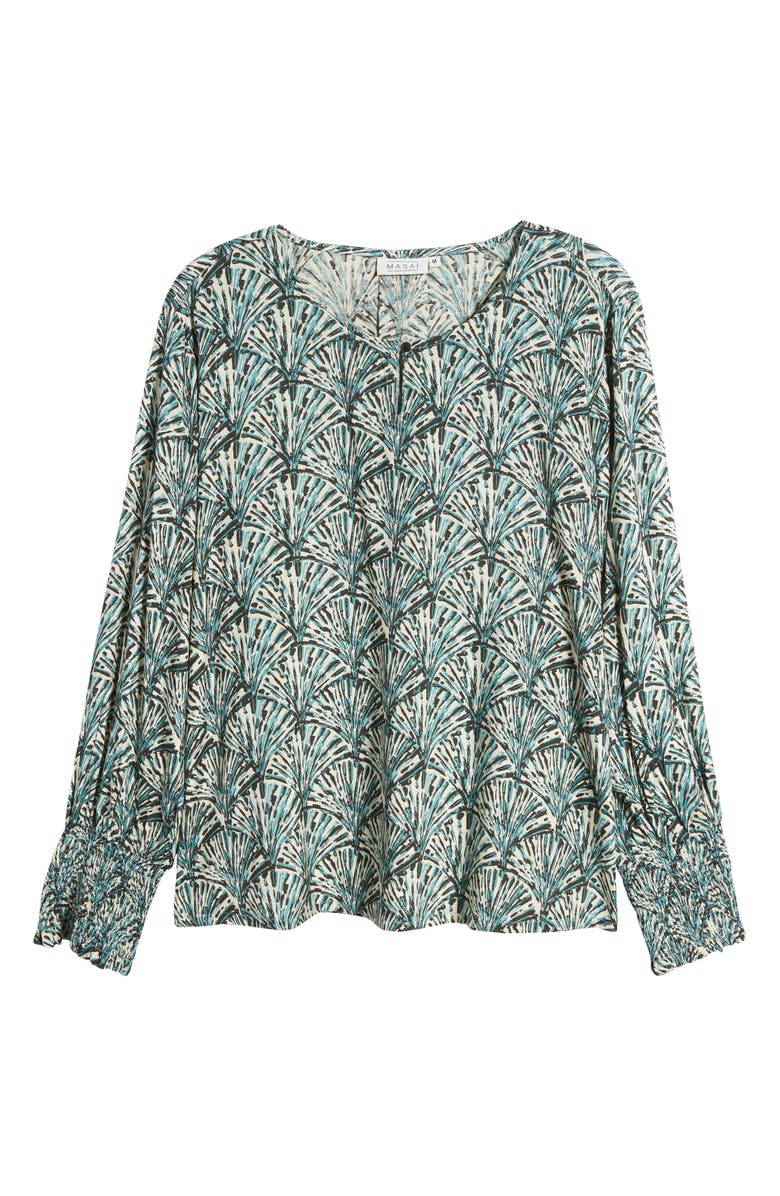 Masai Copenhagen Baila Fan Print Long Sleeve Top, Alternate, color, 