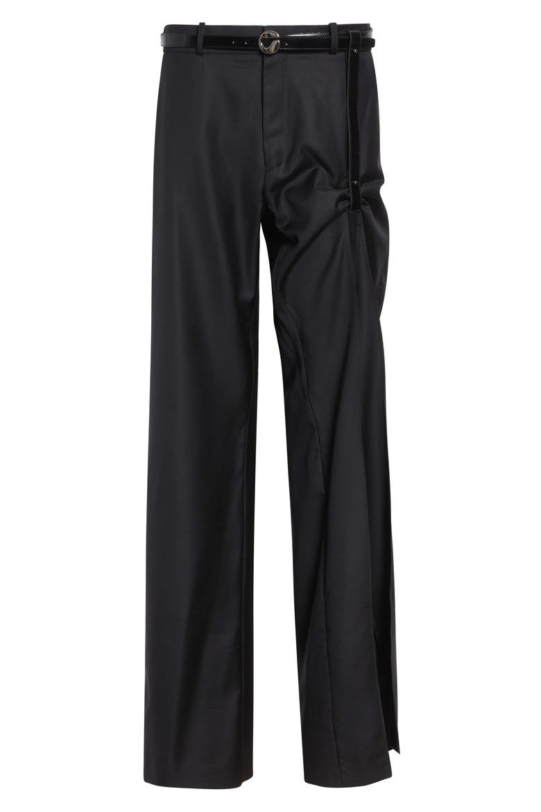Suspended Leg Tailored Straight Leg Wool Pants, Alternate, color, BLACK