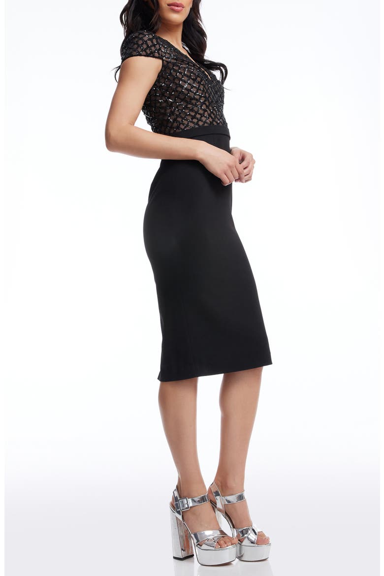 Ivy Sheath Midi Dress, Alternate, color, BLACK-BEIGE