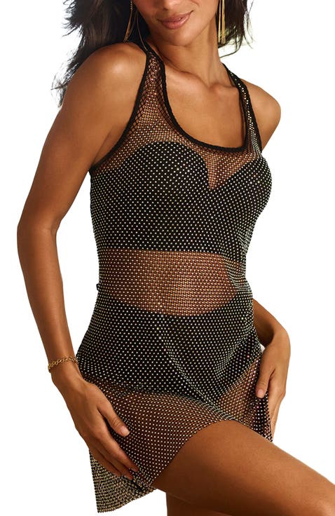 Rhinestone Mesh Negligee