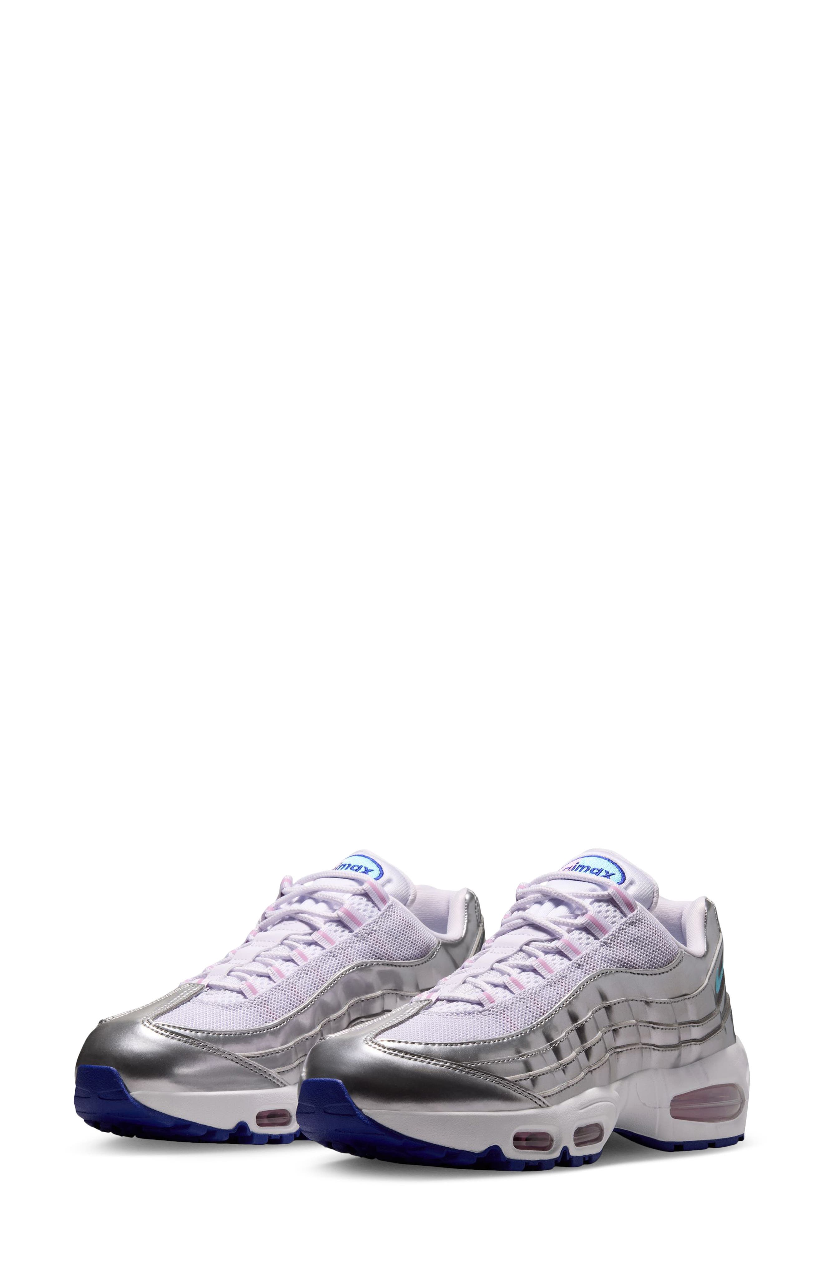 Air Max 95 Sneaker, Main, color, CHROME/ LAGOON-GRAPE