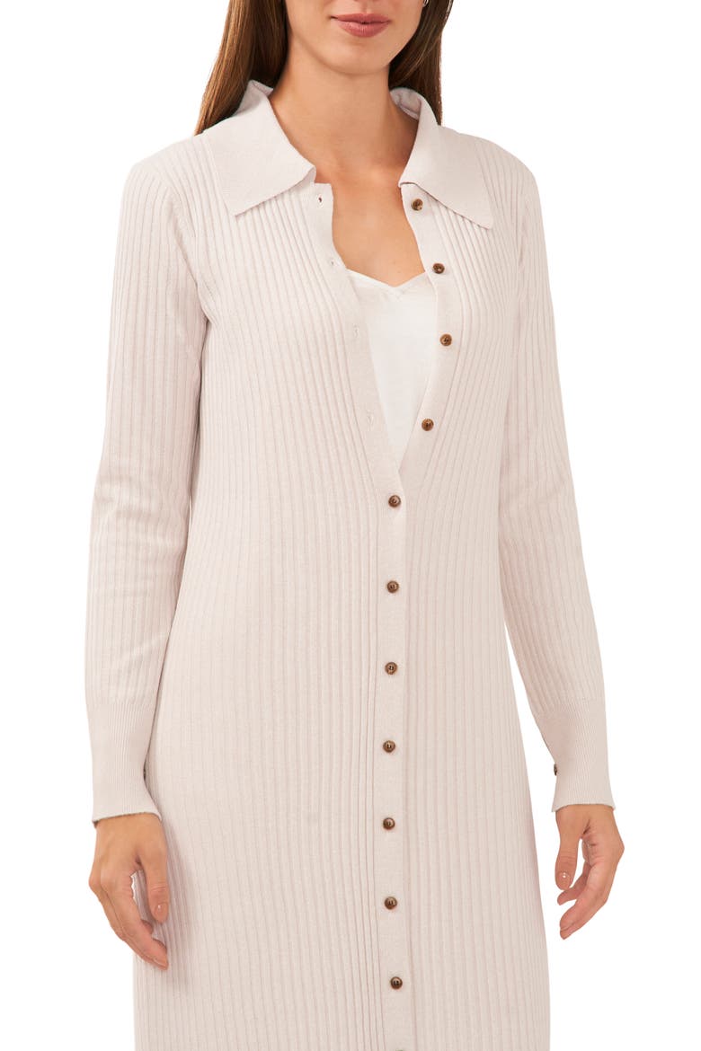 Two-Piece Long Sleeve Cardigan & Slipdress, Alternate, color, ANTIQUE WHITE