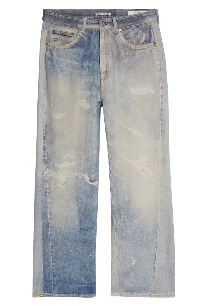 Third Cut Trompe l'Oeil Straight Leg Jeans, Alternate, color, DIGITAL DENIM PRINT