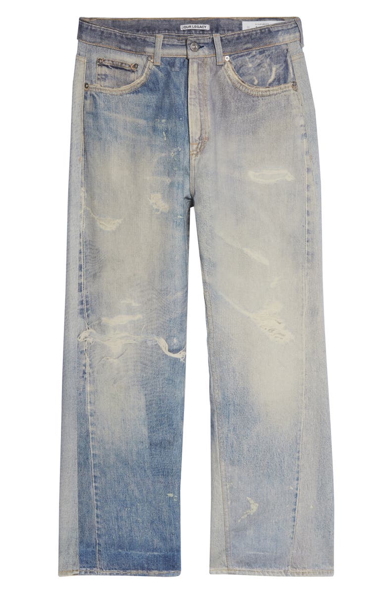 OUR LEGACY Third Cut Trompe l'Oeil Straight Leg Jeans, Alternate, color, Digital Denim Print
